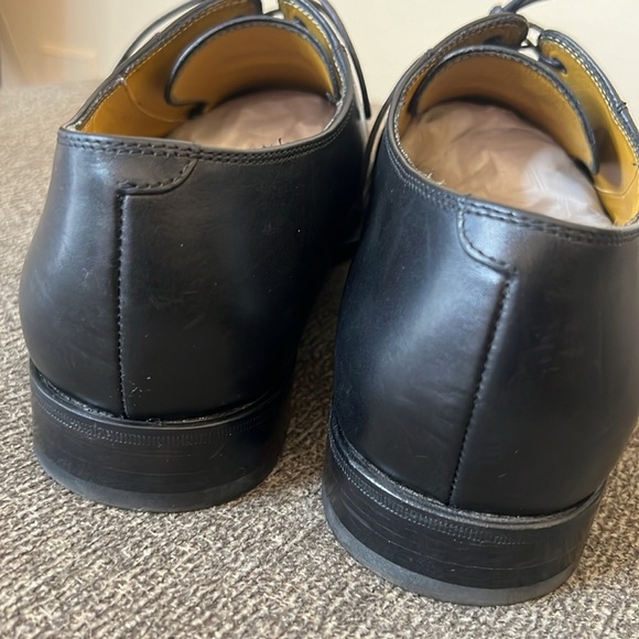 Boss Hugo Boss Mens Lace Up Wing Tip Oxford Black Leather Shoes 9 - Picture 7 of 15